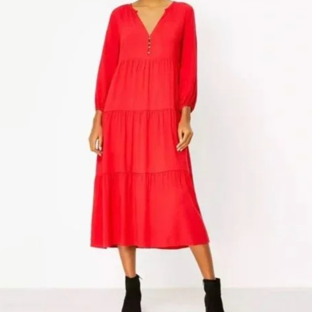 LOFT tiered Midi dress
